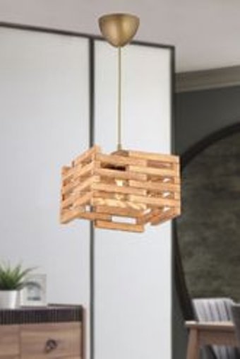 Bby Home & Desıgn Malvina Tekli Haki Sarkıt Modern Hasır Salon-Oturma Odası Avize