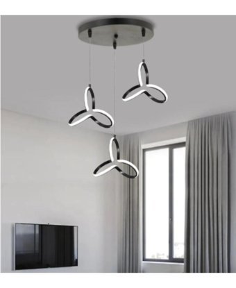 Harnelli 3'lü Gri Sarkıt Modern Alüminyum Salon-Oturma Odası Avize