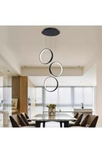 Eglo Valcasotto 1 Tekli Siyah Kare Modern Çelik Salon-Oturma Odası Avize