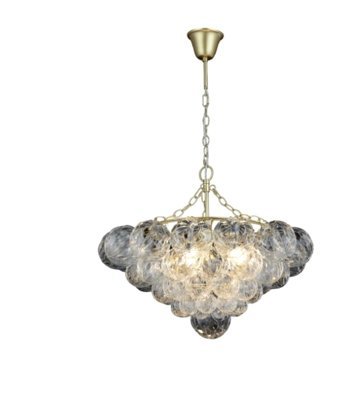 Voxlamp Lighting Solutions 6'lı Gri Sarkıt Modern Alüminyum Salon-Oturma Odası Avize
