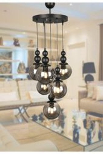 Tuncay 4'lü Bej Sarkıt Modern Ahşap Salon-Oturma Odası Avize