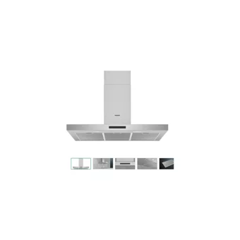 Siemens LC97BBM50T 90 cm Metal Yüzey Bacalı-Bacasız Duvar Tipi Davlumbaz Gri