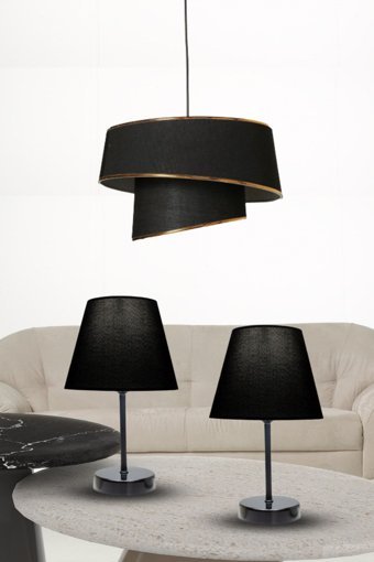 Avizemoda 6'lı Sarı Sarkıt Modern Alüminyum Salon-Oturma Odası Avize