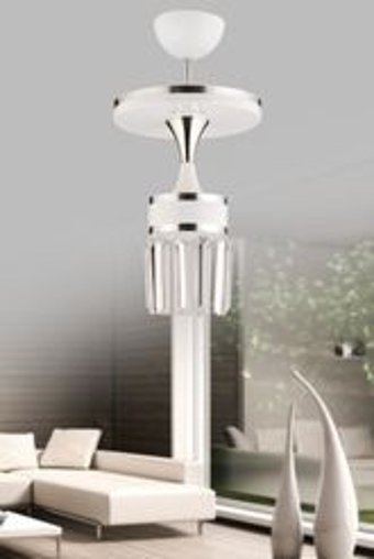 İstanbul Avize Y-10 Tekli Siyah Kristal Taşlı Modern Krom Salon-Oturma Odası Avize