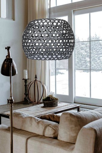 Luna Lighting 4458-62 Tekli Bej Ahşap Rustik Bambu Salon-Oturma Odası Avize