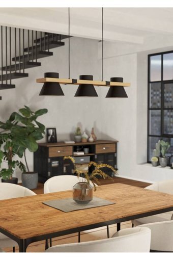 Eglo Tekli Kahverengi Sarkıt Modern Bambu Salon-Oturma Odası Avize