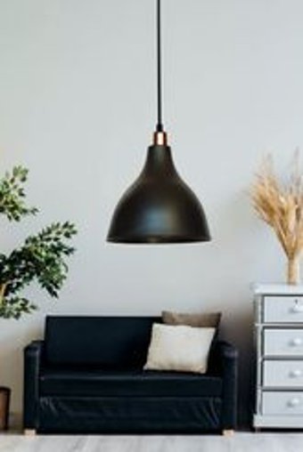 Abralight Lotus Kc781 Tekli Siyah Sarkıt Modern Kumaş Salon-Oturma Odası Avize