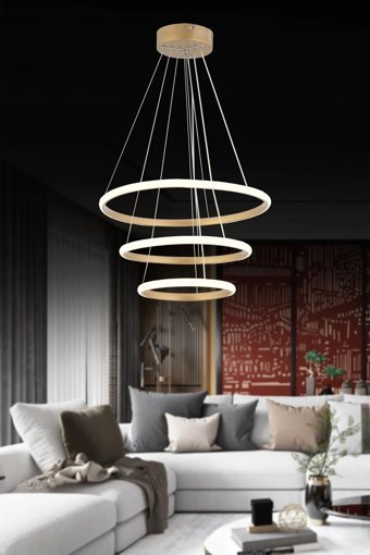 Nisaluce Tekli Beyaz Ledli Modern Alüminyum Salon-Oturma Odası Avize