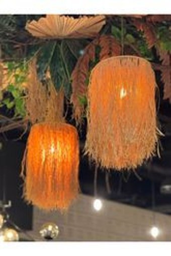 Lumexx Tekli Kahverengi Rattan Bohem Metal Salon Avize