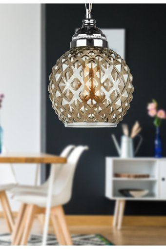 Begüsa Tekli Kırmızı Modern Kumaş Salon Avize