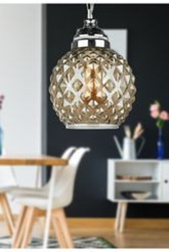 Begüsa Tekli Kırmızı Modern Kumaş Salon Avize