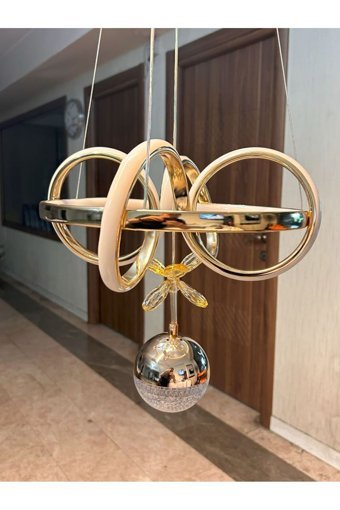 Vonalight 5'li Siyah Ledli Modern Alüminyum Salon-Oturma Odası Avize