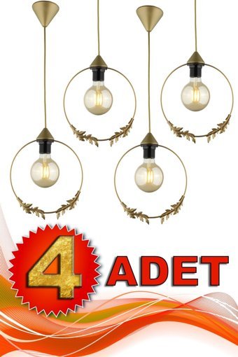 Begüsa 4'lü Kahverengi Sarkıt Modern Alüminyum Salon-Oturma Odası Avize