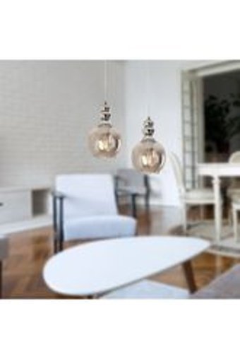 Apliqa Tekli Siyah Sarkıt Modern Metal Salon-Oturma Odası Avize