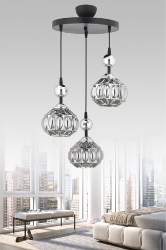Eslight Açelya Tekli Beyaz Pasta Modern Plastik Salon-Oturma Odası Avize