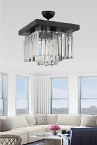 Homing Ayd-3179 Tekli Siyah Kumaş Modern Kumaş Salon-Oturma Odası Avize