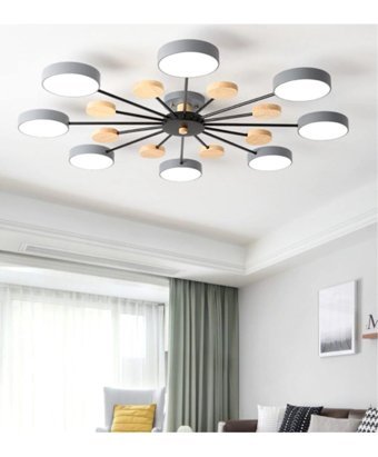 Rozandi Art Deco Tekli Kahverengi Rustik Ahşap Salon Avize