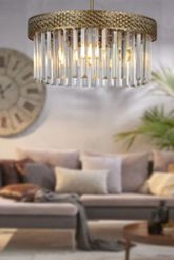 Begüsa Haliç Tekli Sarı Metal Modern Metal Salon-Oturma Odası Avize