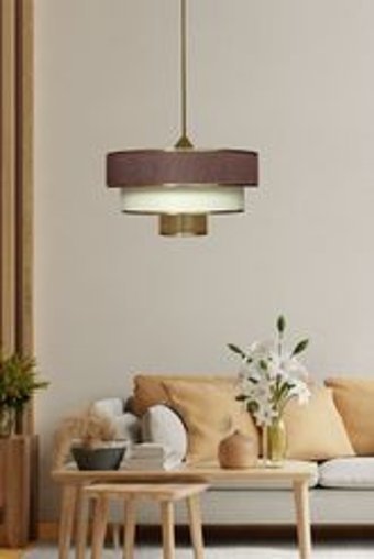 Abralight Kc332 Tekli Kahverengi Modern Plastik Salon-Oturma Odası Avize