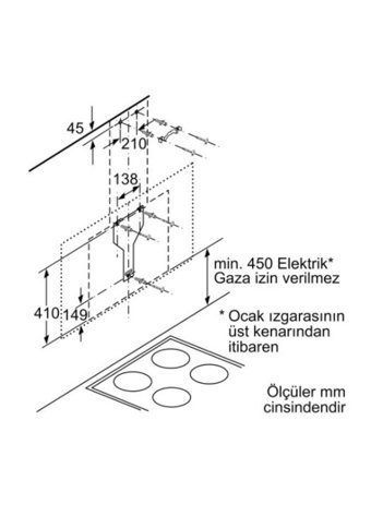 Bosch DWF97RV60 146 W 90 cm Cam Yüzey Bacalı-Bacasız Duvar Tipi Davlumbaz Siyah