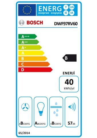 Bosch DWF97RV60 146 W 90 cm Cam Yüzey Bacalı-Bacasız Duvar Tipi Davlumbaz Siyah