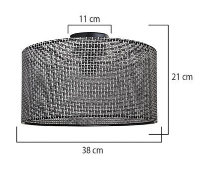 Luna Lighting 3125-1A Sifas Tekli Siyah Şapkalı Modern Metal Salon-Oturma Odası Avize