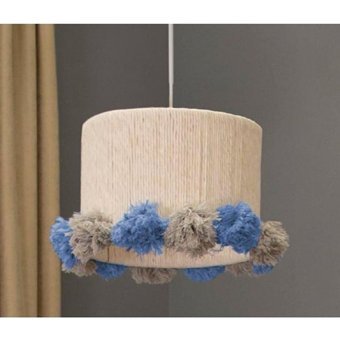 Cici Odam Yıldızlı Balon Tutan Tavşan Tekli Çok Renkli Sarkıt Modern Kumaş Bebek-Çocuk Odası Avize