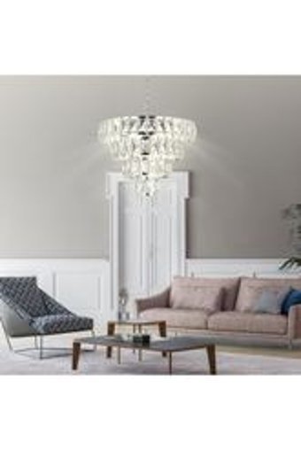 Kuğulu 10'lu Çok Renkli Modern Cam Salon-Oturma Odası Avize