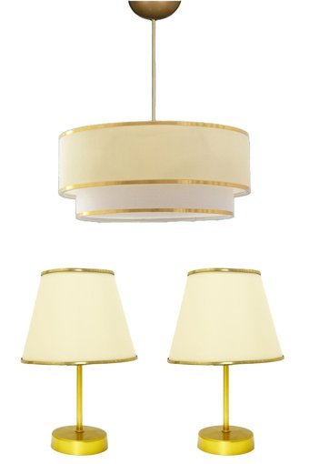 Bby Home & Desıgn Amarelo Tekli Beyaz Sarkıt Modern Kumaş Salon-Oturma Odası Avize