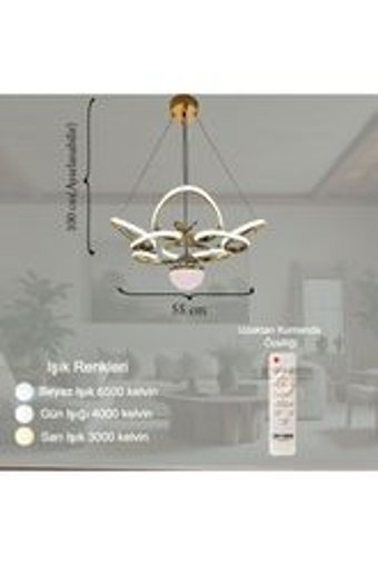 Evperest Epa159 Tekli Beyaz Resimli Modern Kumaş Bebek-Çocuk Odası Avize