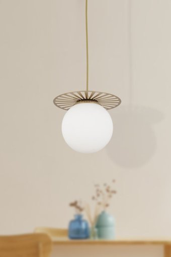 Apliqa Tekli Gri Modern Kumaş Salon-Oturma Odası Avize