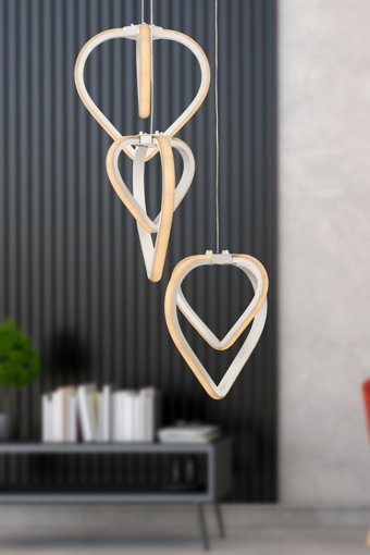 Begüsa Günce 5'li Siyah Metal Eskitme Metal Salon-Oturma Odası Avize