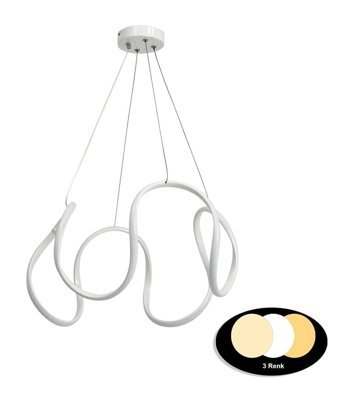 Vk Home Aydınlatma Arven Tekli Siyah Sarkıt Modern Plastik Salon-Oturma Odası Avize