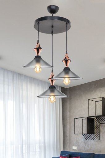 Fn Tekli Bej Modern Bambu Salon Avize