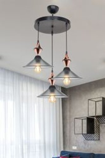 Fn Tekli Bej Modern Bambu Salon Avize