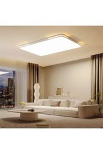 Cam Tekli Mavi Ledli Modern Cam Salon-Oturma Odası Avize