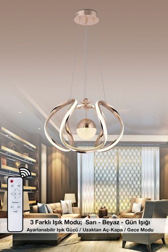 Gökdağ Group Balle Tekli Sarı Sarkıt Modern Hasır Salon-Oturma Odası Avize