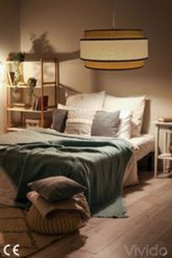 Ünal Aydınlatma 3'lü Kahverengi Ledli Modern Ahşap Salon-Oturma Odası Avize