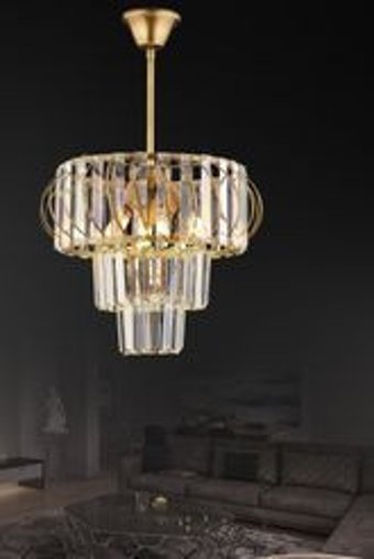 Light House Buse Tekli Bej Sarkıt Modern Krom Salon-Oturma Odası Avize