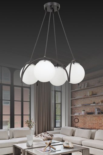 Eslight Ek45 Tekli Kahverengi Plastik Modern Plastik Salon-Oturma Odası Avize