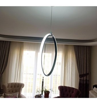 Paris Parissimo Tekli Beyaz Hasır Modern Metal Salon-Oturma Odası Avize