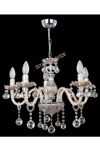 Homing Tekli Bej Baskılı Modern Kumaş Bebek-Çocuk Odası Avize