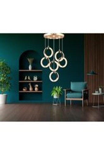 Tt Aydınlatma Tt003-Esk Tekli Sarı Ledli Modern Alüminyum Salon-Oturma Odası Avize
