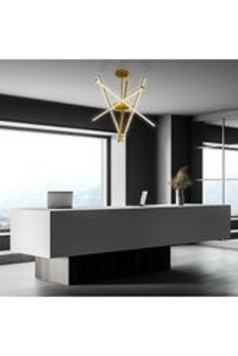 Viesteknoloji Tekli Bej Kumaş Modern Kumaş Salon-Oturma Odası Avize