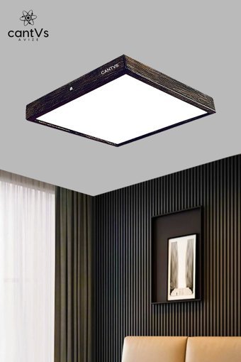Aquaform Tekli Beyaz Kare Modern Ahşap Salon-Oturma Odası Avize