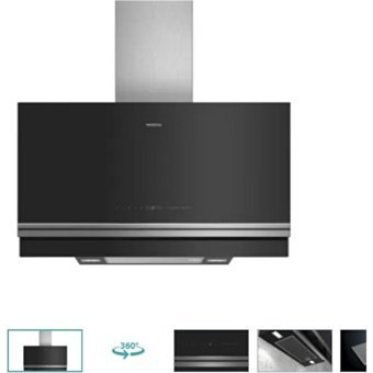 Siemens LC97FVW60 90 cm Cam Yüzey Bacalı-Bacasız Duvar Tipi Davlumbaz Siyah