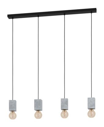 Eglo Brisling 3'lü Siyah Ahşap Modern Çelik Salon-Oturma Odası Avize