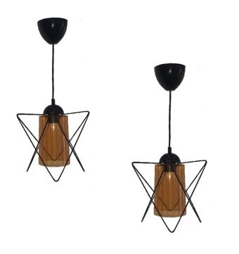 Retro Home Design Modern Tekli Mavi Hazeran Retro Hasır Salon-Oturma Odası Avize