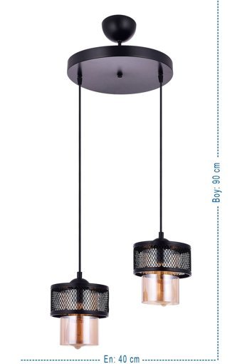 Özbak Avize 3'lü Beyaz Metal Modern Plastik Salon-Oturma Odası Avize