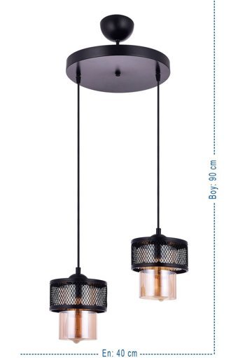 Özbak Avize 3'lü Beyaz Metal Modern Plastik Salon-Oturma Odası Avize